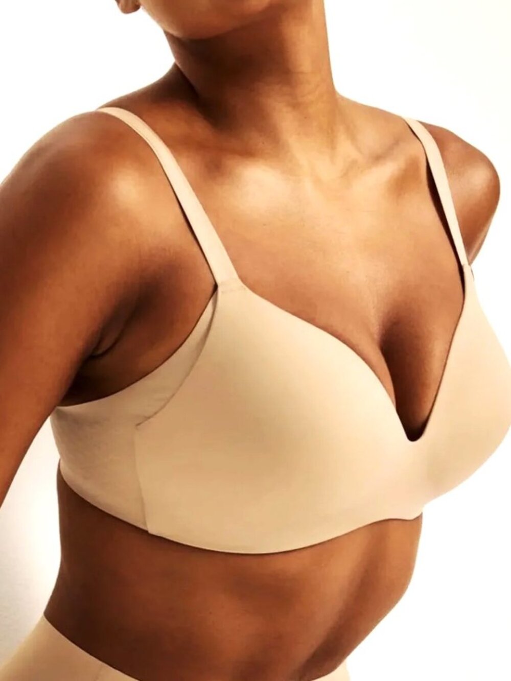 Knix Wingwoman Contuor Wireless Bra Size 8 Adjustable Straps Warm Sand